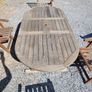 Teak garden extending table and 6 reclining chairs Image 2