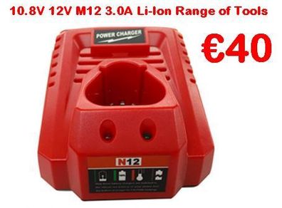 12V Charger For Milwaukee Range of Tools