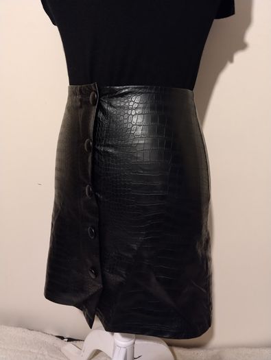 Faux Leather Black Skirt