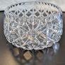 Vintage Heavy Cut Crystal Rose Bowl Diamond Star Pattern 19cm Image 7