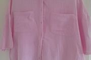ladies short cotton pink blouse