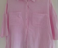 ladies short cotton pink blouse