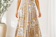 MANGO Scarf and Chain print Midi Dress