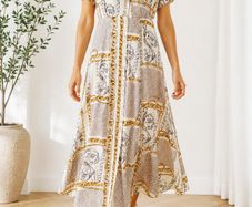 MANGO Scarf and Chain print Midi Dress