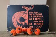 Halloween tin sign - black / orange - new