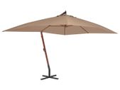 Cantilever Umbrella with Wooden Pole 400x300 cm Taupe