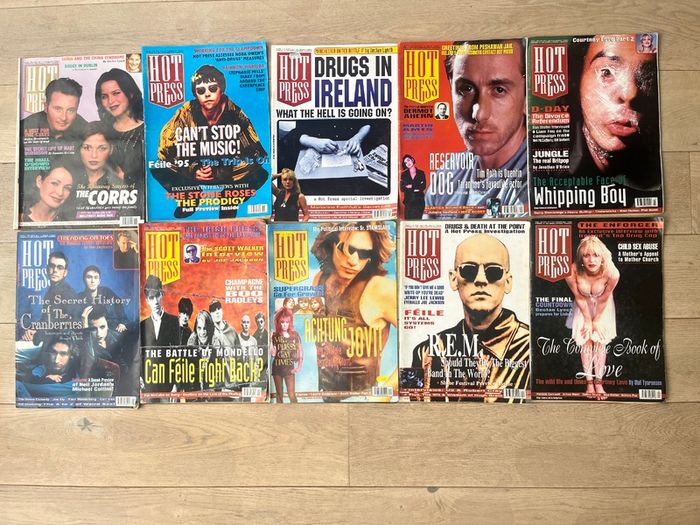 HUGE collection of Hot Press '90s magazines - collectors items, perfect condition!