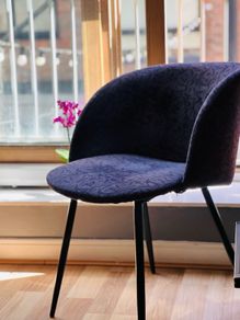 Retro Purple Velvet Desk Chair