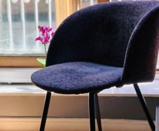 Retro Purple Velvet Desk Chair