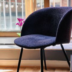 Retro Purple Velvet Desk Chair