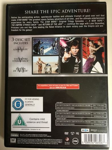 Star Wars Prequel Trilogy (1999-2005] Ewan McGregor, Natalie Portman, Hayden Christensen, Ian McDiarmid, Samuel L. Jackson, Christopher Lee [3xMovies 6xDVD]