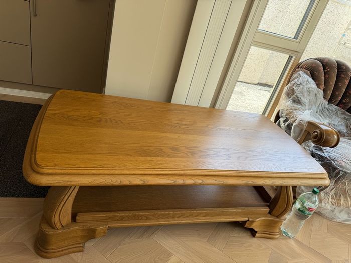 Hardwood Oak Sofa Seat + Coffee Table