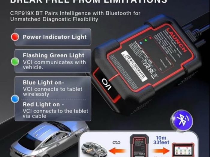 Launch CRP919X BT Bidirectional Diagnostic Scanner with DBScar VII VCI Support CAN FD DoIP, ECU Coding, VAG Guided