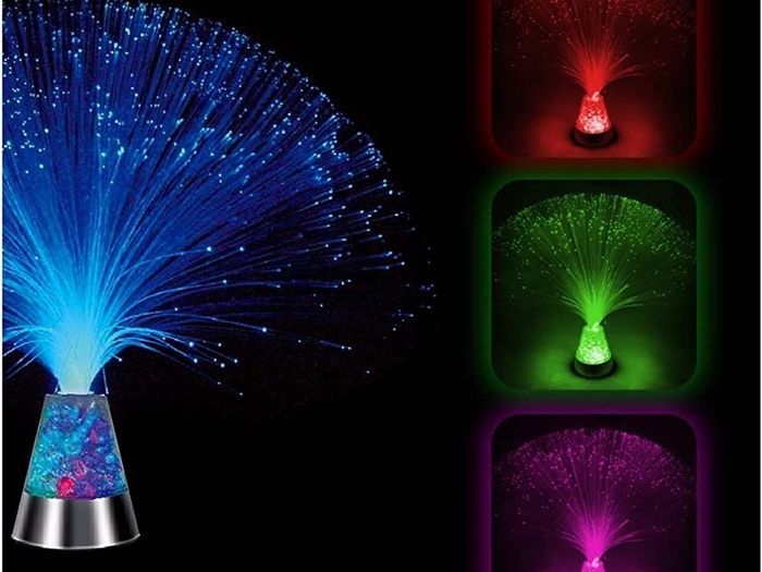 Colour Changing Fibre Optic Crystal Lamp - 13.5" Mood Lamp for Bedroom & Living Room Battery Powered (FREE POSTAGE)