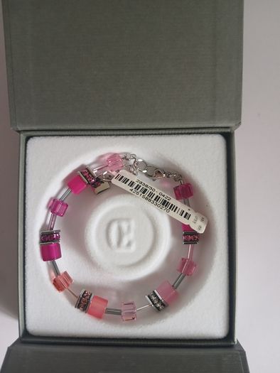 Coeur de Lion GeoCUBE Pink Crystal Bracelet 2838/30-0422 New Boxed CAN POST
