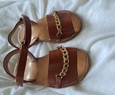 Girls Gold Chain Sandals 28 uk10