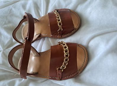 Girls Gold Chain Sandals 28 uk10