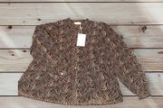 Love &amp; Divine Brown Abstract Print Button Up Blouse BNWT Size Small