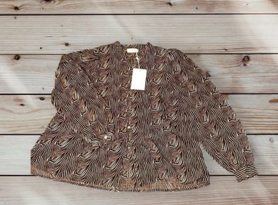 Love & Divine Brown Abstract Print Button Up Blouse BNWT Size Small
