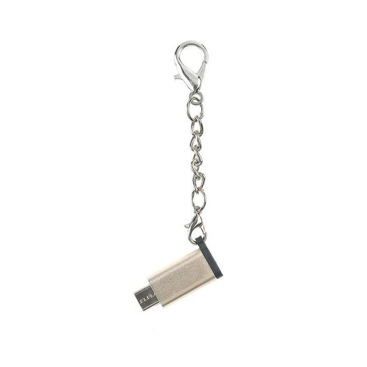 Aluminum Alloy OTG Micro USB (Male) to USB-C (Female) QC 3.0 Charger & Sync Adapter with Keychain (Brand New/Warranty)