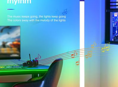 1pc LED RGB Ambient Light with Sound Sensor, USB-Powered Infrared Remote Control