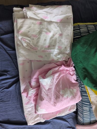 Ikea Sundvik Cot with memory foam mattress and duvet sets