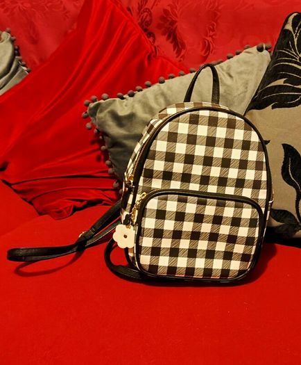 Chic Checkered Mini Backpack Claires