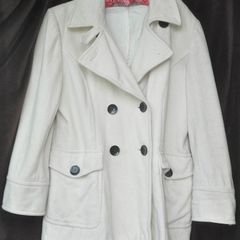 Wallis White Car Coat, Size Medium