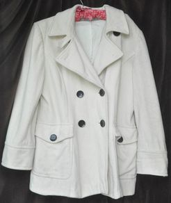 Wallis White Car Coat, Size Medium