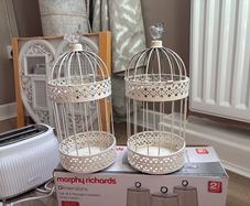 2 bird cage candle Holders