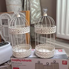 2 bird cage candle Holders