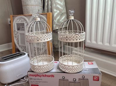 2 bird cage candle Holders