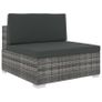 6 Piece Garden Lounge Set with Cushions Poly Rattan Grey Image 5