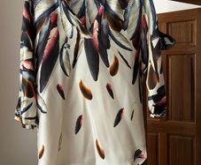 Zara Feather V Nevk Blouse Top