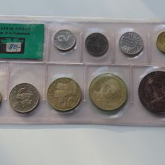 3 x Silver coins in 1972 Austrian Proof Coin Set ("durch Ihre Volksbank" edition)