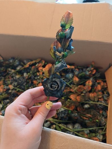 blue rustic faux flowers bundle artificial