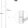 _coat stand, clothes stand, solid wood, free-standing, tree shape, 8 hooks for jackets, hats, bags, entrance area, hallway, hooks and handrail made of rubber wood, white Image 2