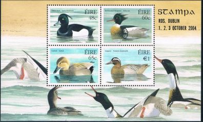 2004 Ireland Stampa Members Souvenir Ducks Commemorative Stamps Miniature Sheet Overprinted for Stampa Mint Never Hinged (MNH)