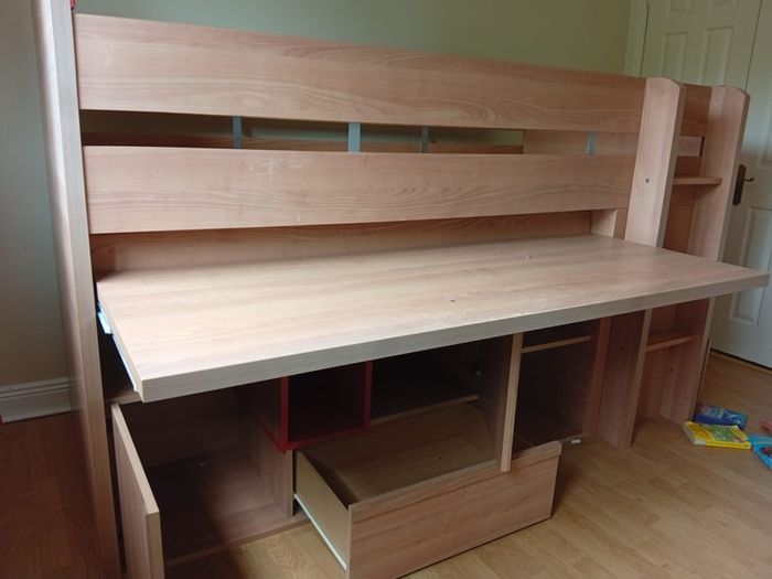 mid sleeper with storage and desk