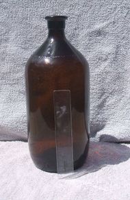 BRITISH DRUG HOUSES LTD (BDH) - a vintage large brown glass bottle (1960's or earlier). About 11" high. PRICE REDUCED.