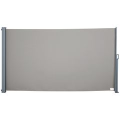 Retractable Side Awning, Garden Privacy Screen Divider, Full Cassette Wind Breaker for Hot Tub, Balcony, Terrace, Pool, 300 x 160 cm, Grey