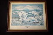 Pair of Hand-Signed Mary Ann Vessey Framed Folk Art Prints (Ulster-Scots &amp; Winter Farm)