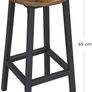 New 2 Rustic Brown Kitchen Bar Stools - FREE P&P Image 4