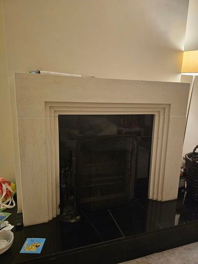 fire place. Limestone
