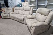 3+1+1 Beige 3 piece reclining suite