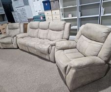 3+1+1 Beige 3 piece reclining suite