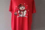 Red Xmas snowman t-shirt, Size 1XL / UK18, Brand new