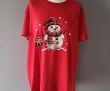 Red Xmas snowman t-shirt, Size 1XL / UK18, Brand new