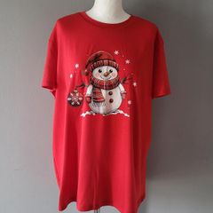 Red Xmas snowman t-shirt, Size 1XL / UK18, Brand new