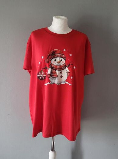 Red Xmas snowman t-shirt, Size 1XL / UK18, Brand new
